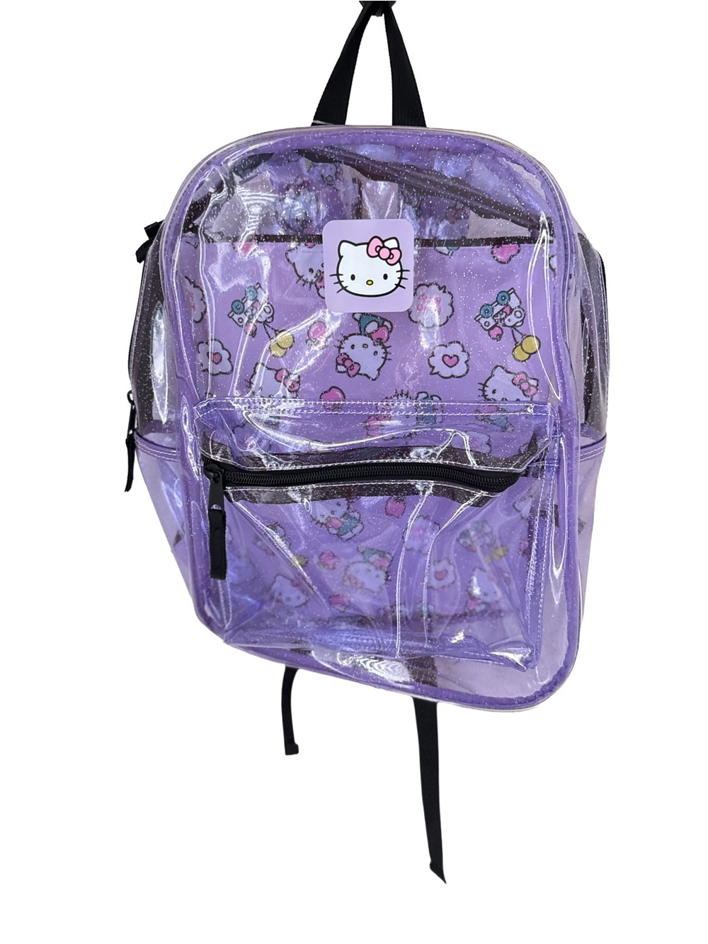 Hello Kitty Old Navy Lavender Clear Kids Backpack with Printed Inner Pouch NWT